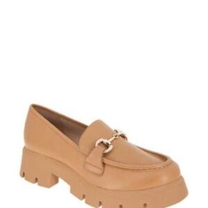 Platform Loafer - Tan Lug Sole Leather Loafer Brown - Revolve